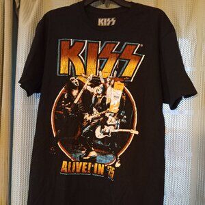 KISS Alive In '75 T Shirt Large